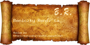 Beniczky Renáta névjegykártya
